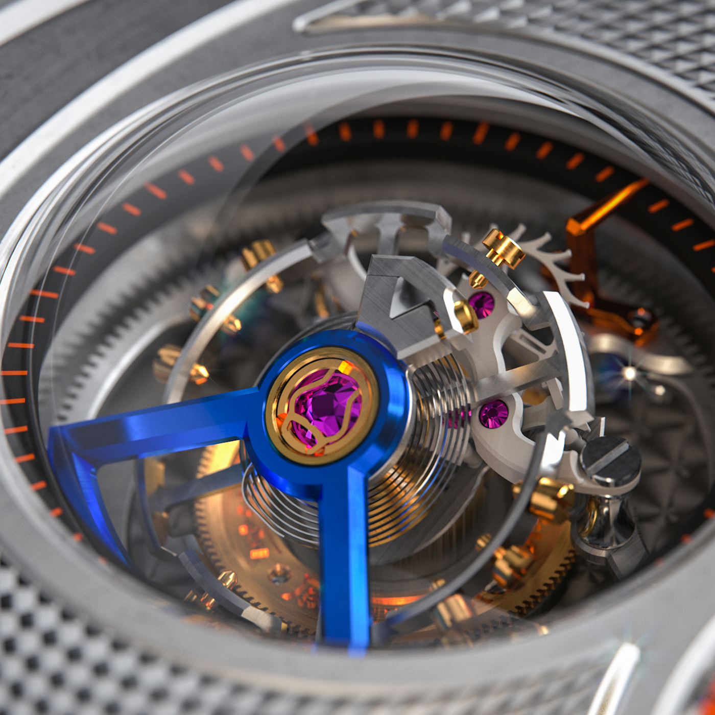 David Candaux DC6TI Half Hunter detail Movement